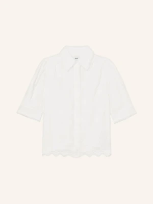 Reiss Bluzka Edwina Z Koronką I Rękawami 3/4 weiss