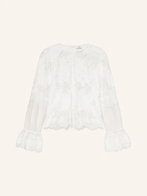 Reiss Bluzka Emilia Z Dziurkowanej Koronki weiss