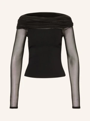 Reiss Bluzka Z Odkrytymi Ramionami Angie Z Mieszanki Materiałów schwarz