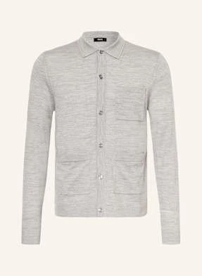 Reiss Dzianinowa Koszula Munich Regular Fit Z Wełny Merino grau