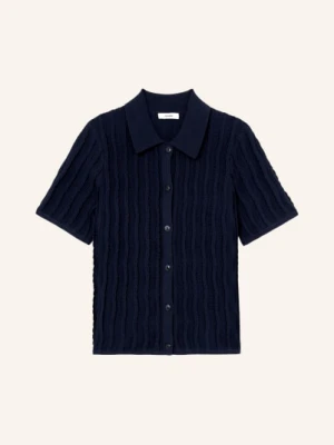 Reiss Dzianinowa Koszulka Polo Audrey blau