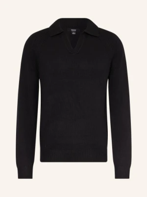 Reiss Dzianinowa Koszulka Polo Banbury schwarz