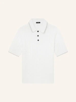 Reiss Dzianinowa Koszulka Polo Denby weiss