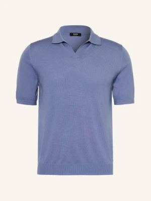 Reiss Dzianinowa Koszulka Polo Duchie Z Wełny Merynosowej blau