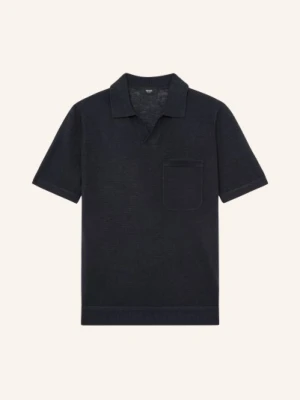 Reiss Dzianinowa Koszulka Polo Fairmont blau