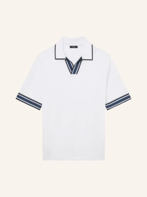 Reiss Dzianinowa Koszulka Polo Poole weiss