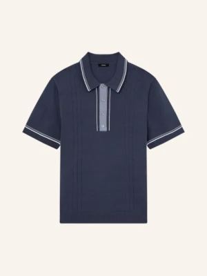 Reiss Dzianinowa Koszulka Polo Rothwell blau