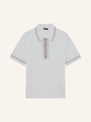 Reiss Dzianinowa Koszulka Polo Rothwell weiss