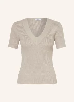 Reiss Dzianinowa Koszulka Rosie Z Lnem beige