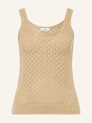 Reiss Dzianinowy Top Colette Z Lnu beige