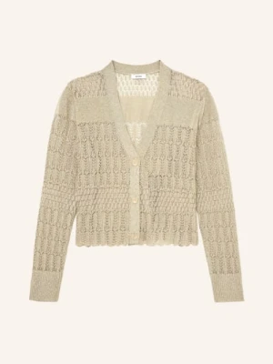 Reiss Kardigan Suzanne Z Brokatową Przędzą beige