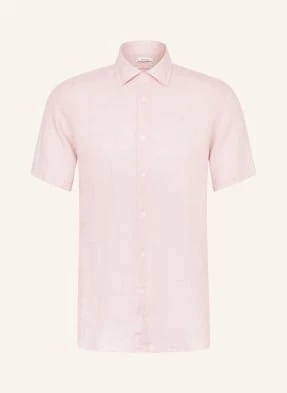 Reiss Koszula Z Krótkim Rękawem Holiday Slim Fit Z Lnu pink