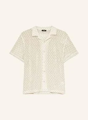 Reiss Koszula Z Krótkim Rękawem Oatmeal Regular Fit beige