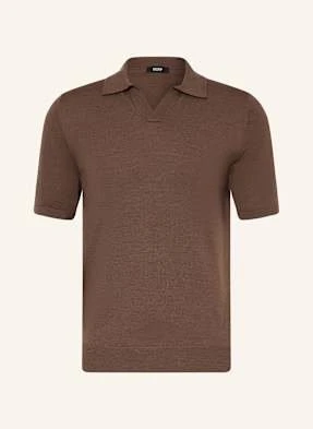 Reiss Koszulka Polo Z Dzianiny Duchie Z Wełny Merino braun