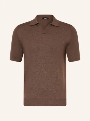 Reiss Koszulka Polo Z Dzianiny Duchie Z Wełny Merino braun