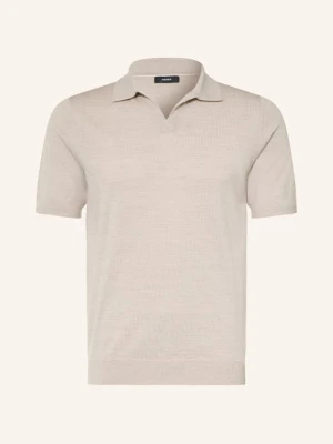 Reiss Koszulka Polo Z Dzianiny Duchie Z Wełny Merynosowej grau JASNOCZARY