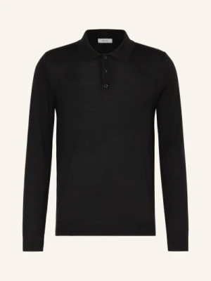 Reiss Koszulka Polo Z Dzianiny Trafford Z Wełny Merino schwarz