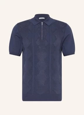 Reiss Koszulka Polo Z Dzianiny Tropic blau