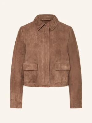 Reiss Kurtka Skórzana Drew beige