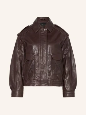 Reiss Kurtka Skórzana Peyton lila