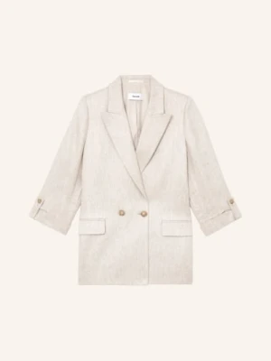 Reiss Marynarka Nolah Z Lnu Z Rękawami 3/4 beige