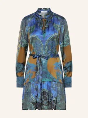 Reiss Satyna Sukienka Kaisley Z Falbanami blau