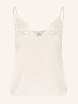 Reiss Satynowy Top Joanie Z Koronką beige