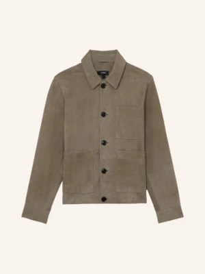 Reiss Skórzana Kurtka Danny gruen