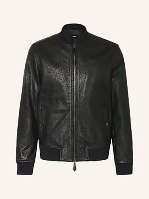 Reiss Skórzany Bluzon Cast schwarz