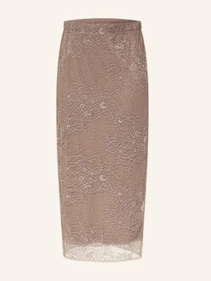 Reiss Spódnica Rita Z Dziurkowanej Koronki braun