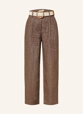 Reiss Spodnie 7/8 Beau Z Lnu braun