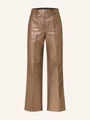Reiss Spodnie Bootcut Sienna Z Błyszczącą Przędzą gold