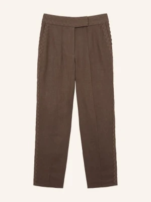 Reiss Spodnie Chino Mila 7/8 Z Lnu braun