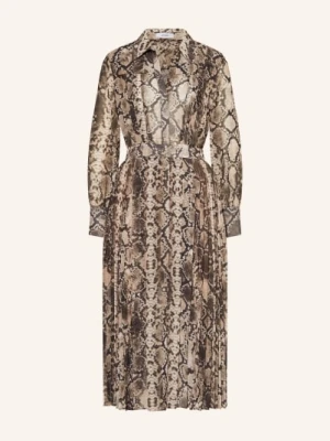 Reiss Sukienka Annika Z Plisami beige