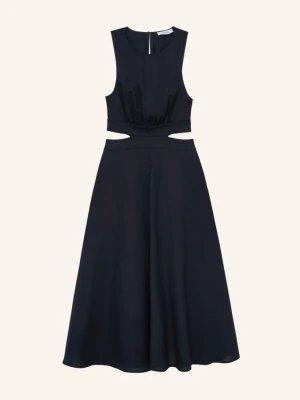 Reiss Sukienka Hazel Z Lnu blau GRANATOWY