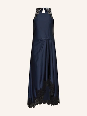 Reiss Sukienka Satynowa Anais Z Koronką blau