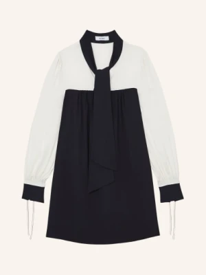 Reiss Sukienka Z Kokardą Cam Z Mieszanki Materiałów blau