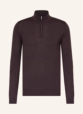 Reiss Sweter Typu Troyer Blackhall Z Wełny Merino rot
