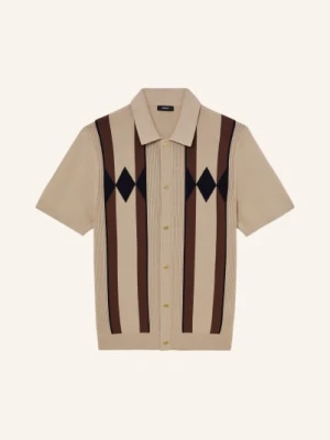 Reiss Sweter Z Dzianiny Axis O Kroju Slim Fit braun brązowy