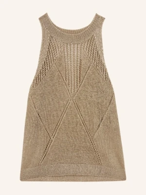 Reiss Sweter Z Dzianiny Maia Z Błyszczącą Przędzą gold