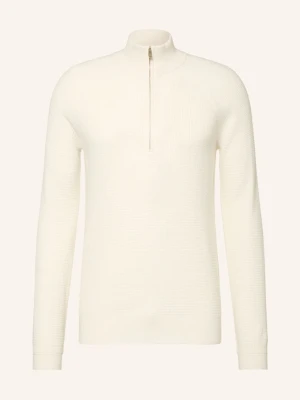 Reiss Sweter Z Kaszmiru Typu Troyer Tristan weiss BIAŁY