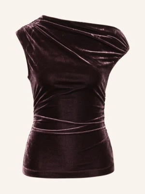 Reiss Top Demi Z Jednym Ramiączkiem, Wykonany Z Aksamitu rot