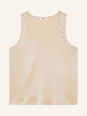 Reiss Top Ruby Z Mieszanki Materiałów beige