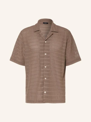 Reiss Wzorzysta Koszula Sid Comfort Fit Z Dżerseju beige BRĄZOWY