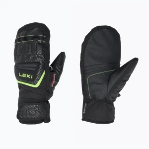 Rękawice narciarskie dziecięce LEKI WCR Team 3D Junior Mitt black/ ice lemon