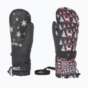 Rękawice narciarskie dziecięce Level Junior Mitt ninja pink Szary