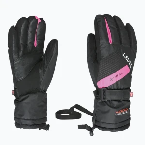 Rękawice narciarskie dziecięce Level Warmster Jr Gore-Tex fucsia Czarny