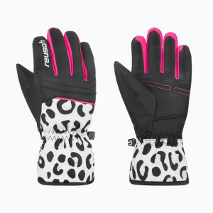 Rękawice narciarskie dziecięce Reusch Alan Junior white / grey leopard