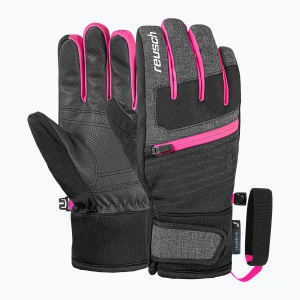 Rękawice narciarskie dziecięce Reusch Leo R-Tex XT black / black melange / pink glo