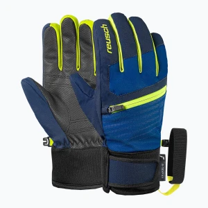 Rękawice narciarskie dziecięce Reusch Leo R-Tex XT black / imperial blue / safety yellow Granatowy